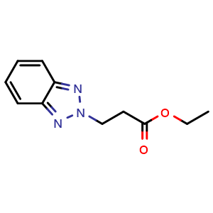 Chemical structure of Ethyl 3-(2H-benzo[d][1,2,3]triazol-2-yl)propanoate , CAS 69218-52-6, AChemBlock U104245