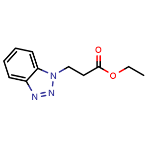 Chemical structure of Ethyl 3-(1H-benzo[d][1,2,3]triazol-1-yl)propanoate , CAS 69218-47-9, AChemBlock U104246