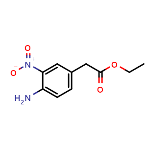 Chemical structure of Ethyl 2-(4-amino-3-nitrophenyl)acetate , CAS 104126-70-7, AChemBlock U104247