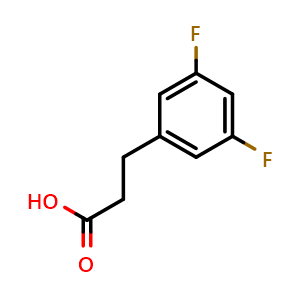 Chemical structure of 3,5-Difluoro-benzenepropanoic acid , CAS 84315-24-2, AChemBlock U104267