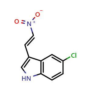 Chemical structure of 5-Chloro-3-(2-nitrovinyl)-1H-indole , CAS 98993-95-4, AChemBlock U104291