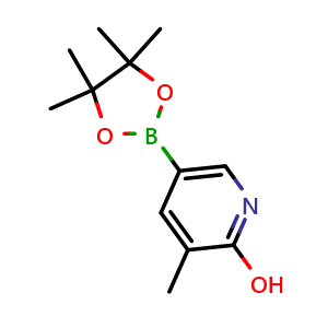 Chemical structure of 3-Methyl-5-(4,4,5,5-tetramethyl-1,3,2-dioxaborolan-2-yl)pyridin-2-ol , CAS 1375302-98-9, AChemBlock U104315