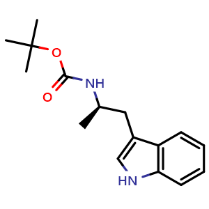 Chemical structure of Tert-butyl (R)-(1-(1H-indol-3-yl)propan-2-yl)carbamate , CAS 847199-90-0, AChemBlock U104318