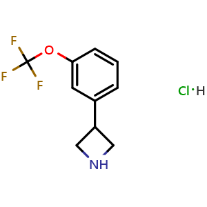 Chemical structure of 3-(3-(Trifluoromethoxy)phenyl)azetidine hydrochloride , CAS 1956377-45-9, AChemBlock U104320