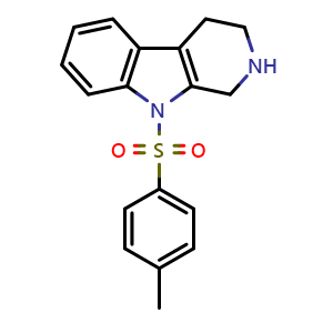 Chemical structure of 9-Tosyl-2,3,4,9-tetrahydro-1H-pyrido[3,4-b]indole , CAS 869096-24-2, AChemBlock U104324