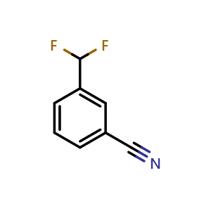 Chemical structure of 3-(Difluoromethyl)benzonitrile , CAS 55805-13-5, AChemBlock U104333