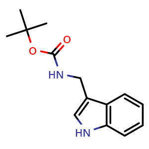 Chemical structure of tert-butyl ((1H-indol-3-yl)methyl)carbamate , CAS 60524-00-7, AChemBlock U104345