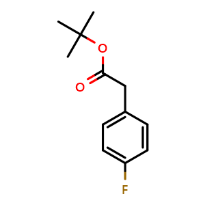 Chemical structure of tert-Butyl 2-(4-fluorophenyl)acetate , CAS 68825-45-6, AChemBlock U104348
