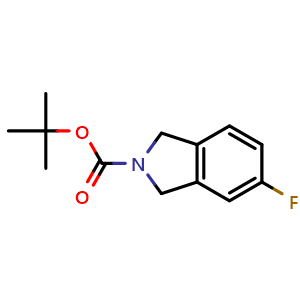 Chemical structure of tert-Butyl 5-fluoroisoindoline-2-carboxylate , CAS 871013-94-4, AChemBlock U104350
