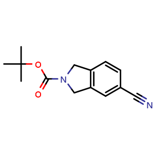 Chemical structure of tert-Butyl 5-cyanoisoindoline-2-carboxylate , CAS 263888-56-8, AChemBlock U104370