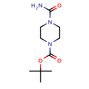 Chemical structure of tert-Butyl 4-carbamoylpiperazine-1-carboxylate , CAS 883554-88-9, AChemBlock U104378