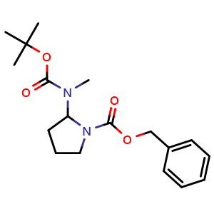 Chemical structure of tert-Butyl (1-((benzyloxy)carbonyl) pyrrolidin-2-yl)methylcarbamate , CAS 1260666-89-4, AChemBlock U104386