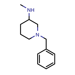 Chemical structure of 1-Benzyl-N-methylpiperidin-3-amine , CAS 60717-45-5, AChemBlock U104450
