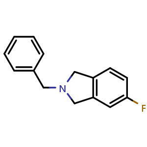 Chemical structure of 2-Benzyl-5-fluoroisoindoline , CAS 685565-14-4, AChemBlock U104464