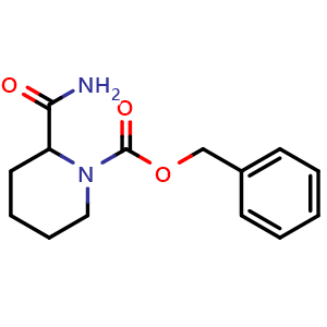 Chemical structure of Benzyl 2-carbamoylpiperidine-1-carboxylate , CAS 940868-17-7, AChemBlock U104469