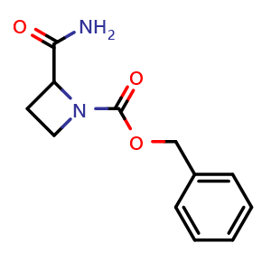 Chemical structure of Benzyl 2-carbamoylazetidine-1-carboxylate , CAS 50712-77-1, AChemBlock U104470
