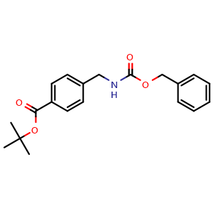 Chemical structure of Benzyl 4-(tert-butoxycarbonyl)benzylcarbamate , CAS 220851-46-7, AChemBlock U104471
