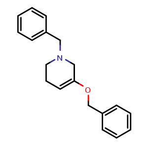 Chemical structure of 1-Benzyl-3-(benzyloxy)-1,2,5,6-tetrahydropyridine , CAS 61995-15-1, AChemBlock U104473