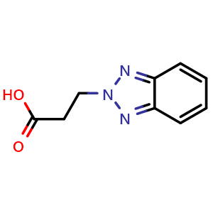 Chemical structure of 3-(2H-Benzo[d][1,2,3]triazol-2-yl)propanoic acid , CAS 16583-99-6, AChemBlock U104480