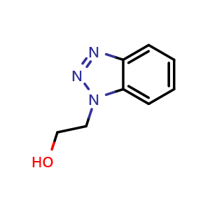 Chemical structure of 2-(1H-Benzo[d][1,2,3]triazol-1-yl)ethanol , CAS 938-56-7, AChemBlock U104482