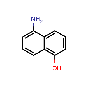 Chemical structure of 5-Aminonaphthalen-1-ol , CAS 83-55-6, AChemBlock U104491