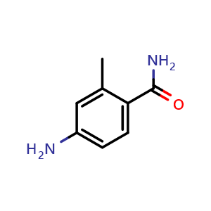 Chemical structure of 4-Amino-2-methylbenzamide , CAS 52771-13-8, AChemBlock U104494