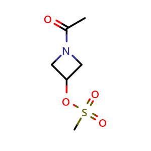 Chemical structure of 1-Acetylazetidin-3-yl methanesulfonate , CAS 136911-45-0, AChemBlock U104502