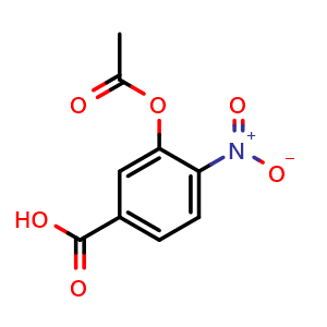 Chemical structure of 3-Acetoxy-4-nitrobenzoic acid , CAS 51257-24-0, AChemBlock U104503