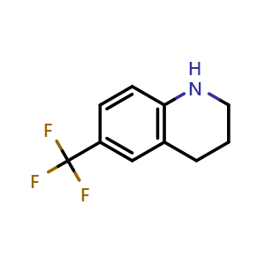 Chemical structure of 6-(Trifluoromethyl)-1,2,3,4-tetrahydroquinoline , CAS 75414-00-5, AChemBlock U104506
