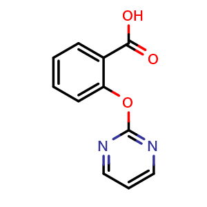 Chemical structure of 2-(Pyrimidin-2-yloxy)benzoic acid , CAS 160773-23-9, AChemBlock U104509