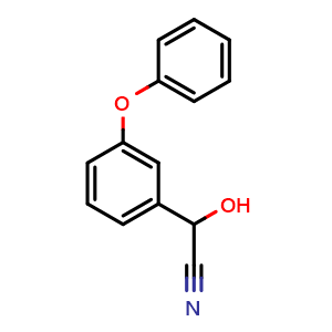 Chemical structure of 3-Phenoxybenzaldehyde cyanohydrin , CAS 39515-47-4, AChemBlock U104513