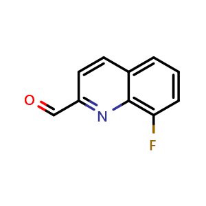 Chemical structure of 8-Fluoroquinoline-2-carbaldehyde , CAS 904369-10-4, AChemBlock U104522