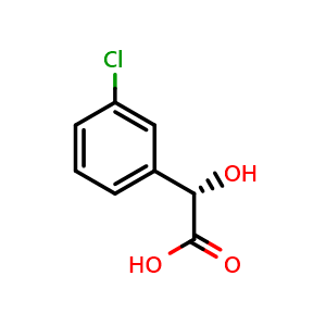 Chemical structure of (S)-2-(3-Chlorophenyl)-2-hydroxyacetic acid , CAS 32222-43-8, AChemBlock U104536