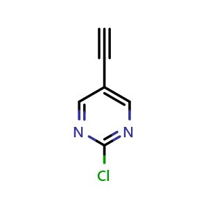 Chemical structure of 2-Chloro-5-ethynylpyrimidine , CAS 1196156-89-4, AChemBlock U104539