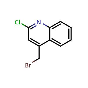 Chemical structure of 4-Bromomethyl-2-chloroquinoline , CAS 137354-54-2, AChemBlock U104553