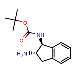 Chemical structure of (S,S)-1-N-Boc-amino-2-aminoindane , CAS 597555-55-0, AChemBlock U104558