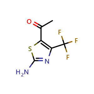 Chemical structure of 1-(2-Amino-4-(trifluoromethyl)thiazol-5-yl)ethanone , CAS 167405-28-9, AChemBlock U104563