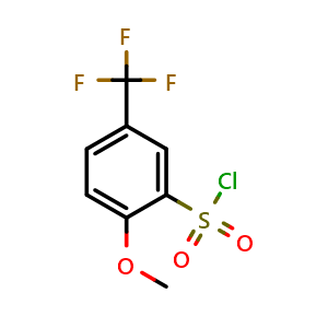 Chemical structure of 5-(Trifluoromethyl)-2-methoxybenzene-1-sulfonyl chloride , CAS 612541-12-5, AChemBlock U104574