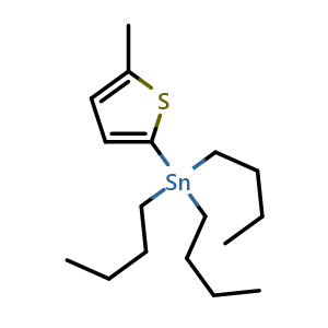 Chemical structure of 5-Methyl-2-tributylstannylthiophene , CAS 107311-67-1, AChemBlock U104586