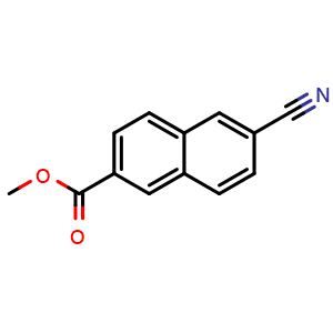 Chemical structure of Methyl 6-cyanonaphthalene-2-carboxylate , CAS 5088-91-5, AChemBlock U104597