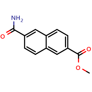 Chemical structure of Methyl 6-carbamoylnaphthalene-2-carboxylate , CAS 149505-88-4, AChemBlock U104600