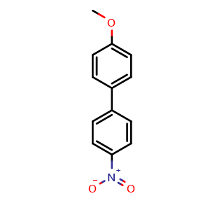 Chemical structure of 4'-Methoxy-4-nitrobiphenyl , CAS 2143-90-0, AChemBlock U104606