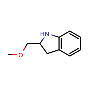 Chemical structure of 2-(Methoxymethyl)indoline , CAS 365250-59-5, AChemBlock U104607