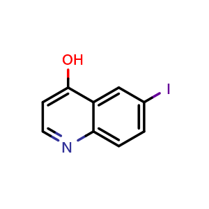 Chemical structure of 6-Iodoquinolin-4-ol , CAS 342617-07-6, AChemBlock U104611