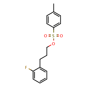Chemical structure of 3-(2-Fluorophenyl)propyl 4-methylbenzenesulfonate , CAS 143654-60-8, AChemBlock U104616
