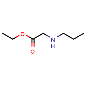 Chemical structure of Ethyl 2-(propylamino)acetate , CAS 40693-96-7, AChemBlock U104632