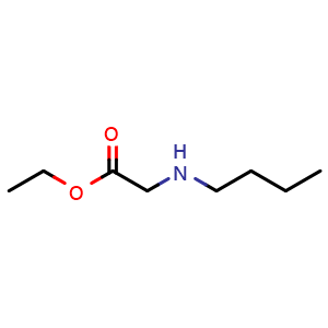 Chemical structure of Ethyl 2-(butylamino)acetate , CAS 3182-83-0, AChemBlock U104640