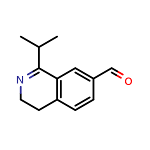 Chemical structure of 3,4-Dihydro-1-isopropylisoquinoline-7-carbaldehyde , CAS 371220-31-4, AChemBlock U104657