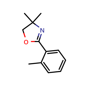 Chemical structure of 4,5-Dihydro-4,4-dimethyl-2-o-tolyloxazole , CAS 71885-44-4, AChemBlock U104658