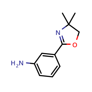 Chemical structure of 3-(4,5-Dihydro-4,4-dimethyloxazol-2-yl)benzenamine , CAS 913731-10-9, AChemBlock U104660